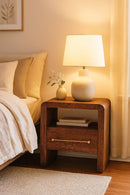 Curved Edge Bedside Nightstand Artisan