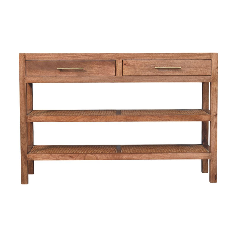 Woven Tier Console Table Artisan