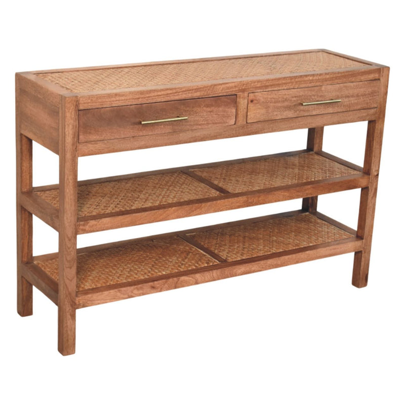 Woven Tier Console Table Artisan
