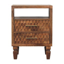 Arno Bedside Nightstand in Golden Teak Artisan