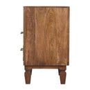 Arno Bedside Nightstand in Golden Teak Artisan
