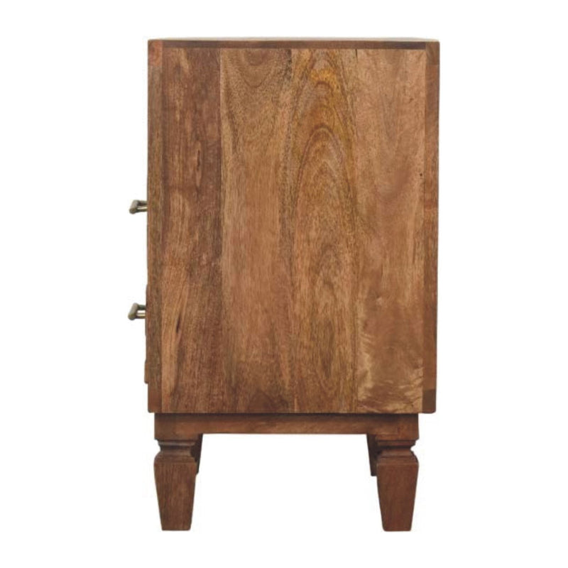 Arno Bedside Nightstand in Golden Teak Artisan