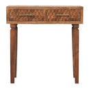 Arno Console Table in Golden Teak Artisan