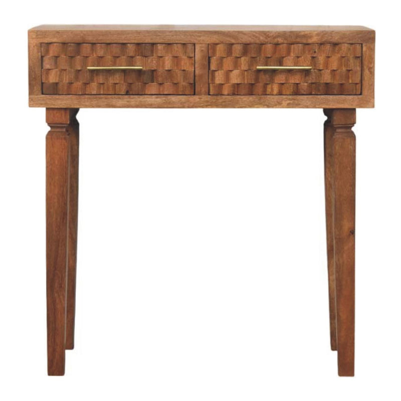 Arno Console Table in Golden Teak Artisan