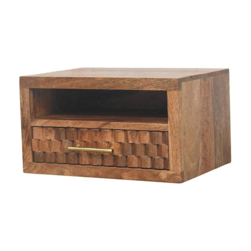 Arno Wall-Mounted Nightstand in Golden Teak Artisan