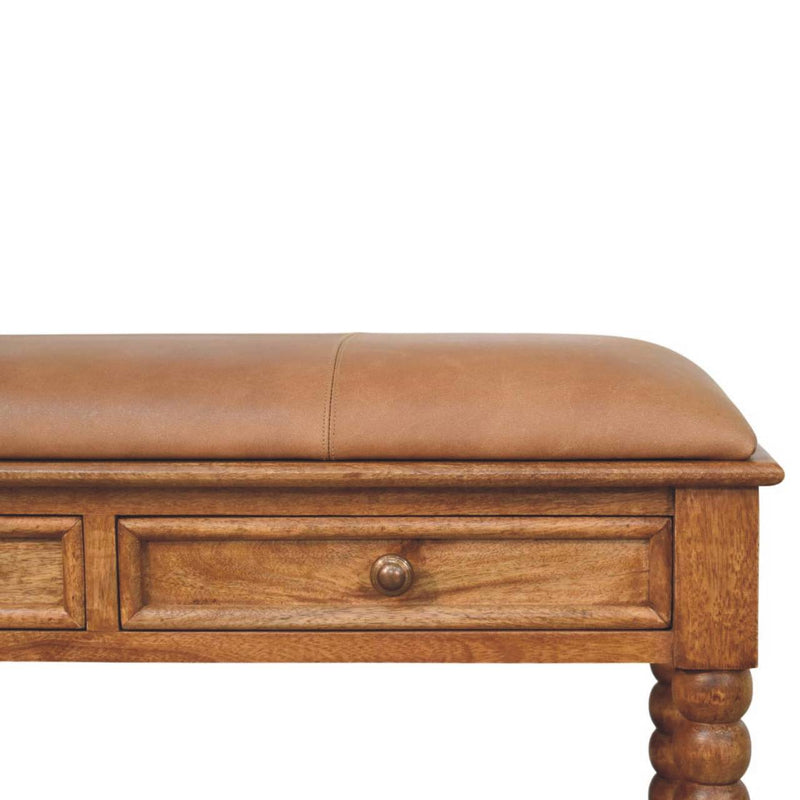 Leather Spindle Bench Artisan