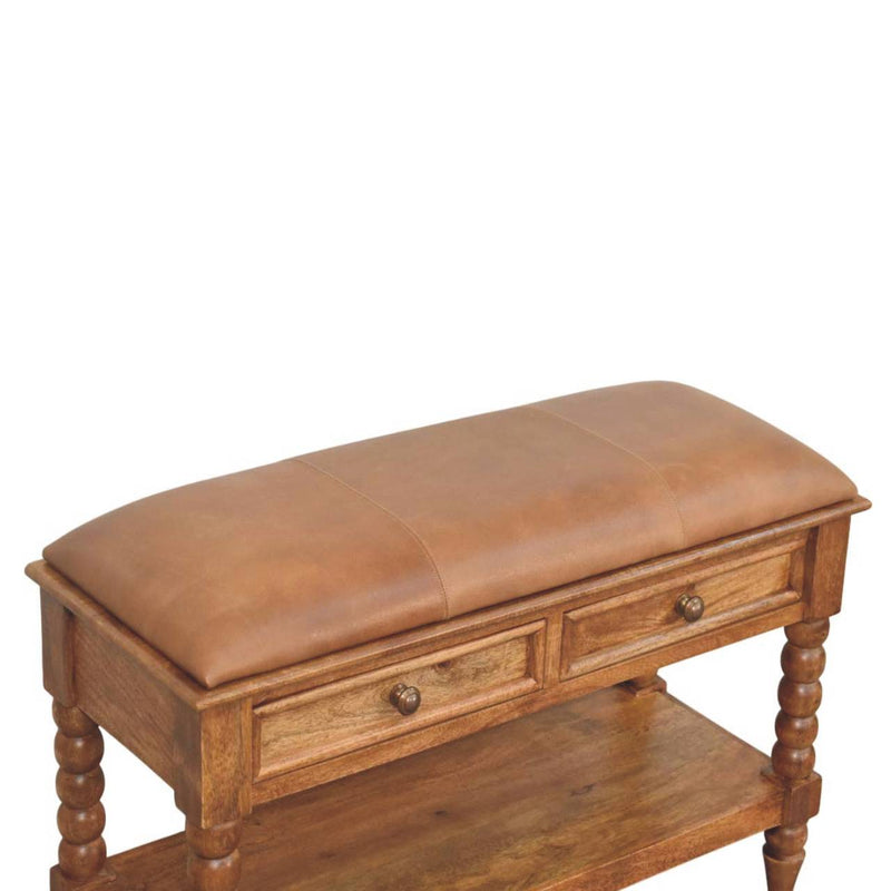 Leather Spindle Bench Artisan