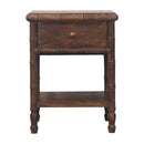 Bamboo Carved Bedside Nightstand Table Artisan