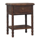 Bamboo Carved Bedside Nightstand Table Artisan