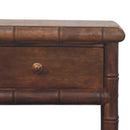 Bamboo Carved Bedside Nightstand Table Artisan