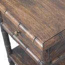 Bamboo Carved Bedside Nightstand Table Artisan