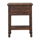 Bamboo Carved Bedside Nightstand Table Artisan
