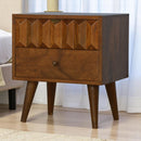 Curved Chestnut nightstand Artisan