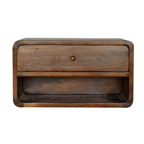Chestnut Curve Floating nightstand Artisan