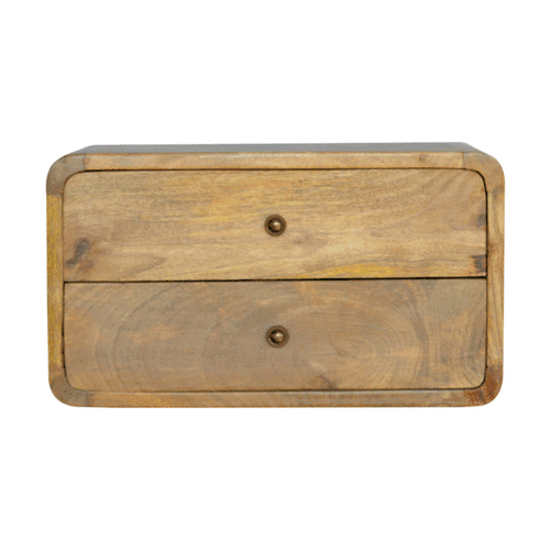 Oak-ish 2 Drawer Floating nightstand Artisan