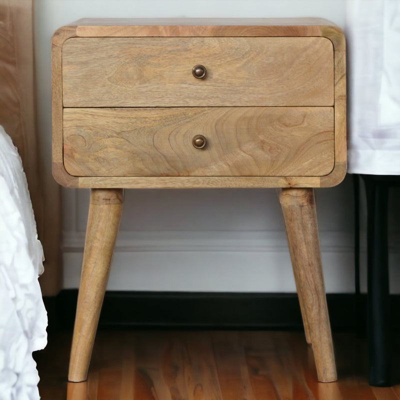 Curved Oak-ish nightstand Artisan