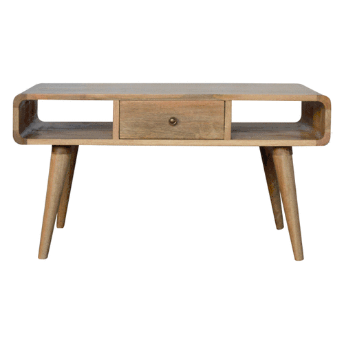 Curved Oak-ish Coffee Table Artisan