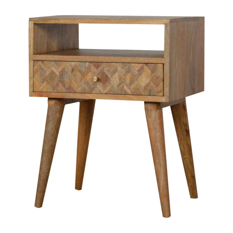 Assorted Oak-ish Open Slot Nightstand