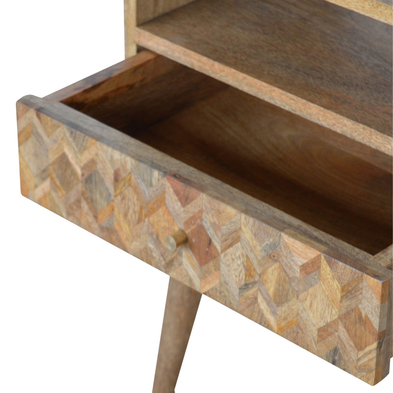 Assorted Oak-ish Open Slot Nightstand