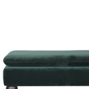 Emerald Velvet Castor Bench