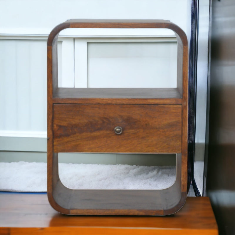 Chestnut Curved Edge nightstand Artisan