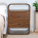 Chestnut Curve 2 Drawer nightstand Artisan