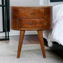 Chestnut Rounded nightstand Table Artisan