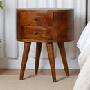 Curved Chestnut nightstand Artisan
