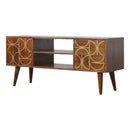 Chestnut Inlay Abstract TV Unit