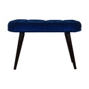 Royal Blue Velvet Button Bench