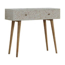 Taupe Floral Bone Console Table