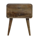 Curved Classic Grey Washed nightstand Artisan