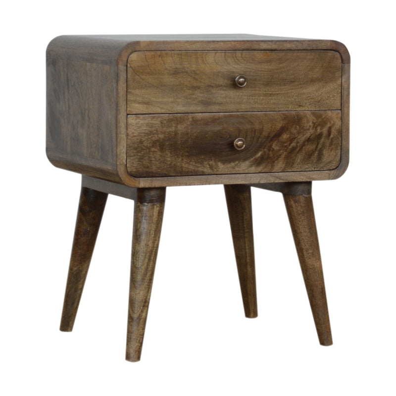Curved Classic Grey Washed nightstand Artisan