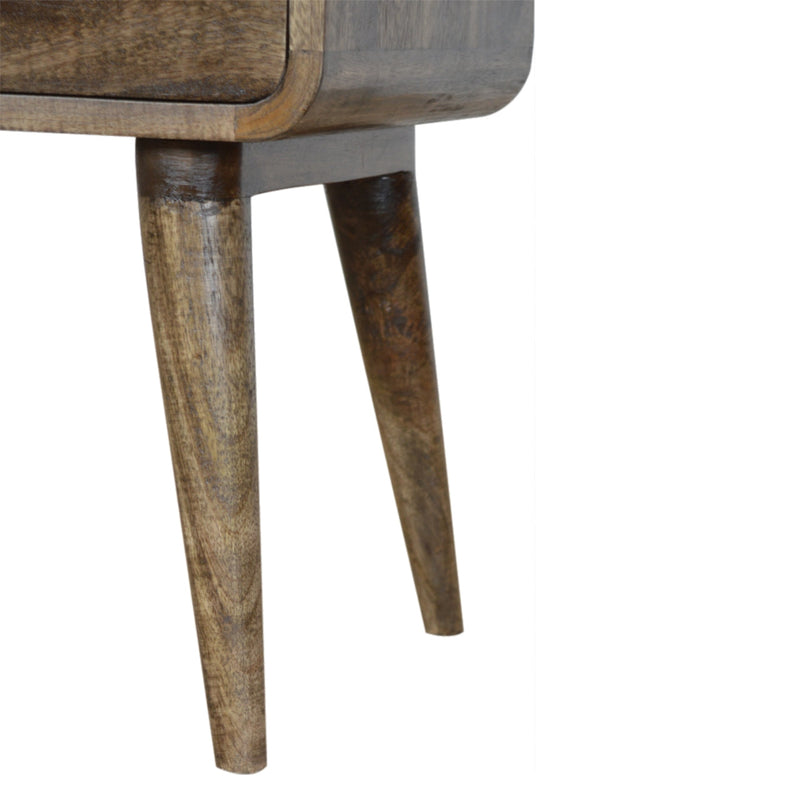 Curved Classic Grey Washed nightstand Artisan