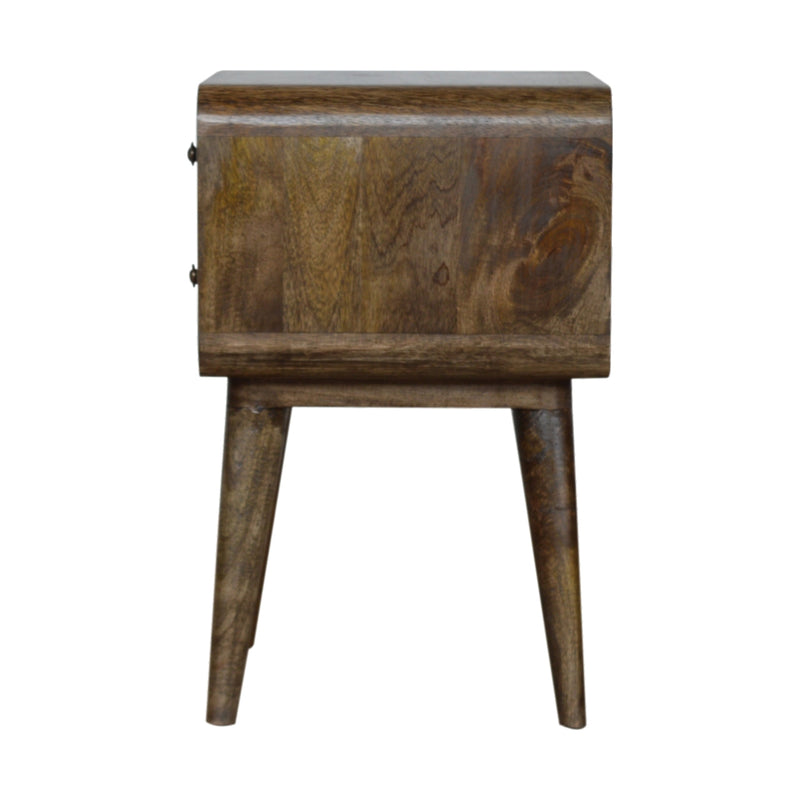 Curved Classic Grey Washed nightstand Artisan