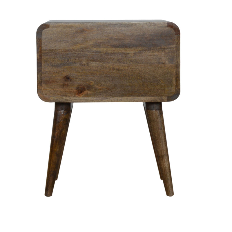 Curved Classic Grey Washed nightstand Artisan