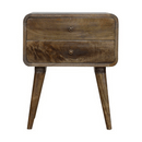Curved Classic Grey Washed nightstand Artisan