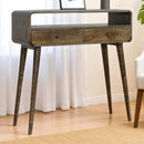 Curved Grey-wash Console Table
