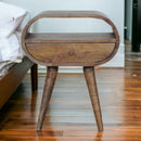 Grey Washed Circular nightstand Artisan