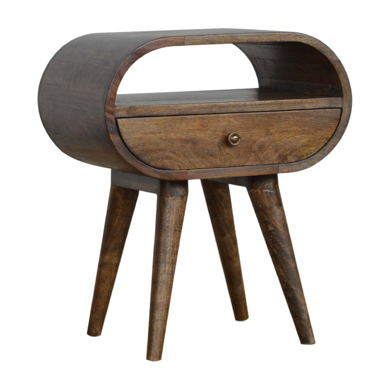 Grey Washed Circular nightstand Artisan