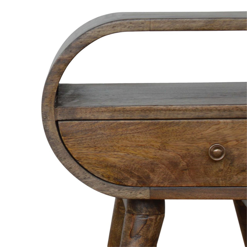 Grey Washed Circular nightstand Artisan