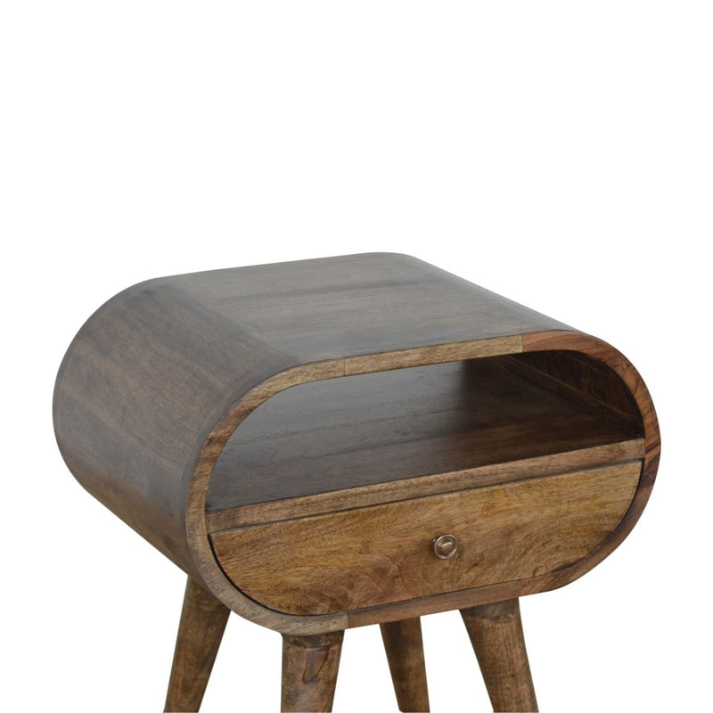 Grey Washed Circular nightstand Artisan