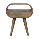 Grey Washed Circular nightstand Artisan