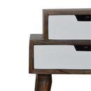 Walnut and White Painted Nightstand