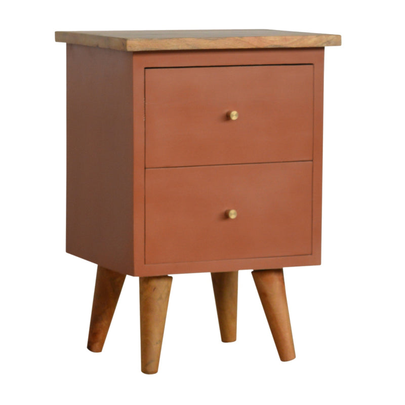 Brick Red Hand Painted Nightstand
