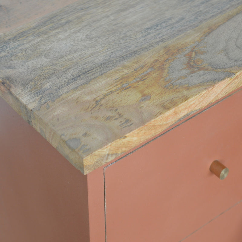 Brick Red Hand Painted Nightstand