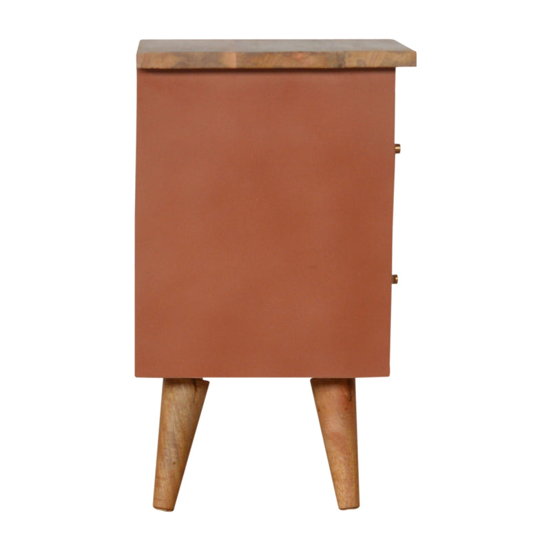 Brick Red Hand Painted Nightstand