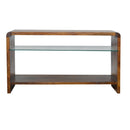 Chestnut Glass Shelf Media Unit