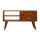 Tile Carved Chestnut TV Stand
