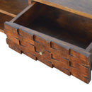 Tile Carved Chestnut TV Stand